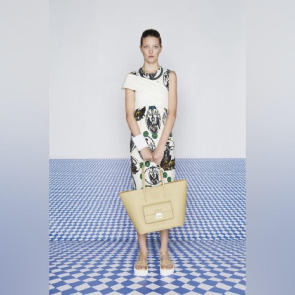 Bimba Y Lola Greek print sheath dress Summer’16 ,size S, classic preppy elegant